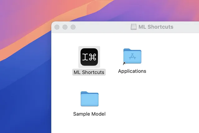 ML Shortcuts screenshot: The disk image with the sample model