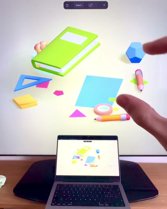 ML Shortcuts screen recording: A hand swipe in front of a MacBook changes the screen